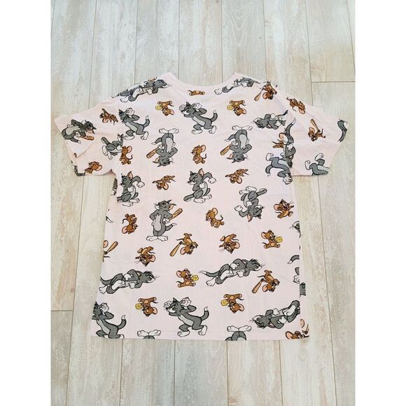 Tom and Jerry M Pink Cartoon Characters T-Shirt SS Cotton‎ Round Neck - Picture 2 of 7
